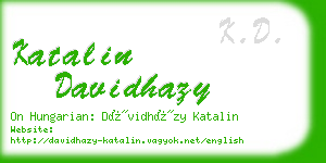 katalin davidhazy business card